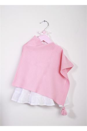 Light pink merino wool mantel for baby girl Capridea | PONCHOBGS105